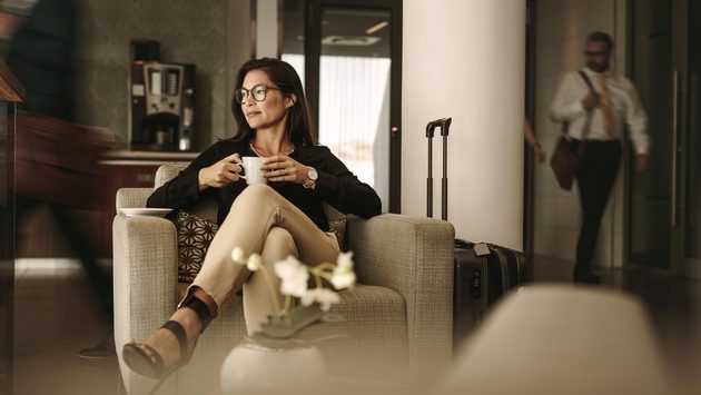 waiting at airport lounge