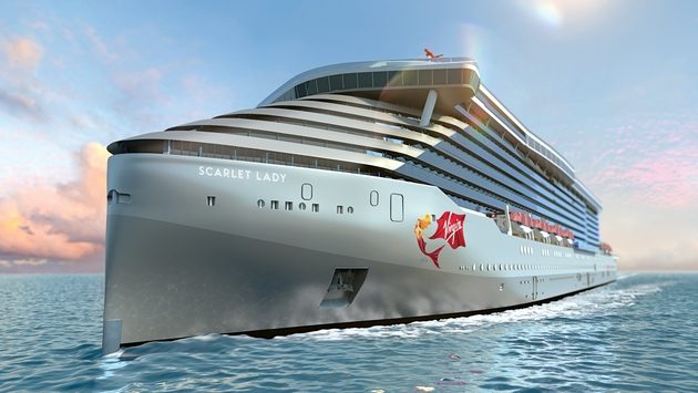 Virgin Voyages' Scarlet Lady rendering