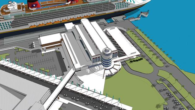 Rendering of upgraded Disney Cruise Terminal 8 at Port Canaveral