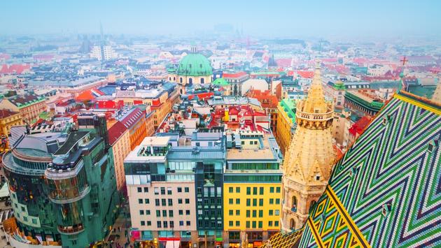 Aerial view of Vienna, Austria Aerial view of Vienna, Austria