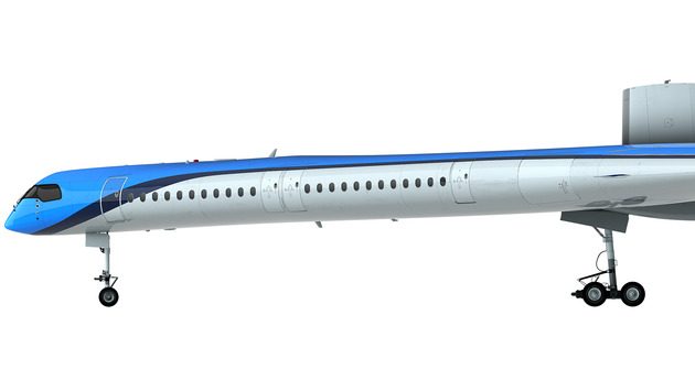 Rendering of the Flying-V passenger jet