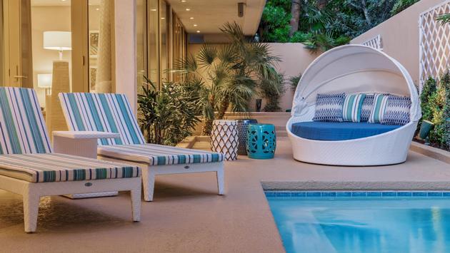 A pool in a Lanai Suite's private outdoor space at The Mirage