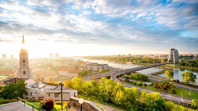 Morning view on Bratislava city