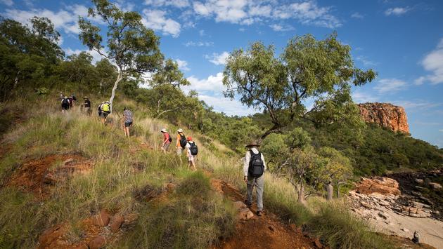 Silversea guests hiking in the Australian Outback Silversea guests hiking in the Australian Outback