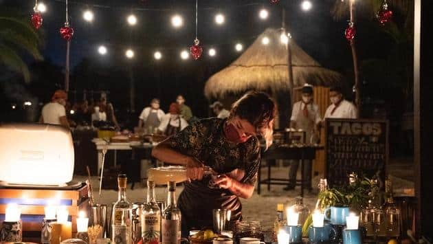 Beach dinner at Fairmont Mayakoba