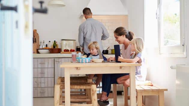 Family enjoying a homestay