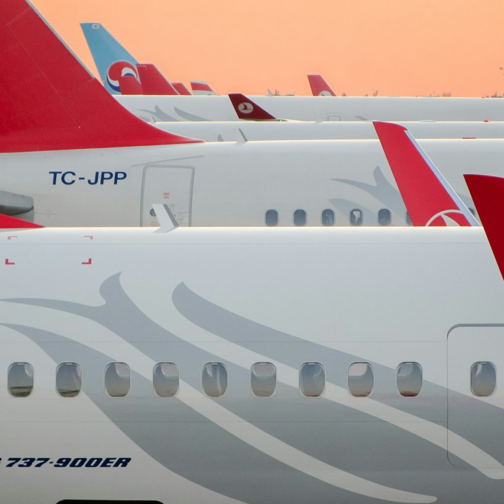 the wing of an airplane